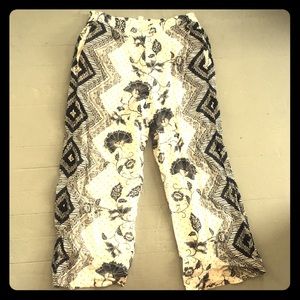 Anthropologie Patterned 100% rayon cropped pants